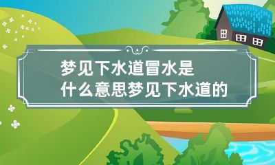 梦见下水道冒水是什么意思 梦见下水道的水哗哗流