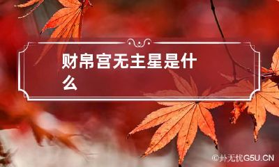 财帛宫无主星是什么
