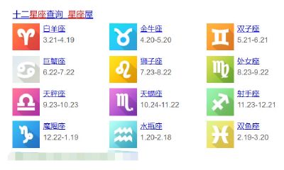 星座月份表代表什么星座自然表（十二星座出生月份列表）
