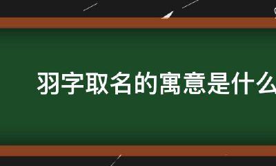 属鼠用羽字好不好（属鼠的人取名字大全）