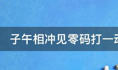 子午相冲是什么生肖打一生肖（子午相冲有多可怕）