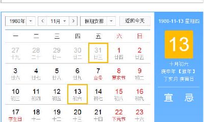 1980年十月初六是什么星座（1980年农历十月是什么星座）