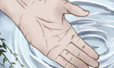 手相三条竖纹和一条横纹相交（中指无名指下竖纹手相）