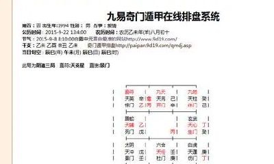 奇门遁甲八字排盘分析（奇门遁甲预测八字免费）