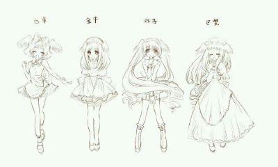 十二星座简笔古风画（小葩画十二星座娃娃）