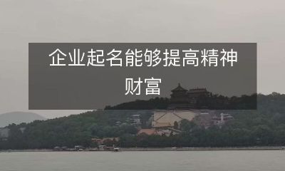 企业命名对精神财富有着显著的提升效果