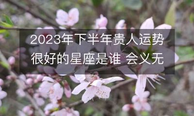 哪些星座在2023年下半年将迎来贵人运势大爆发，并会毫不犹豫地成为你的坚强后盾？