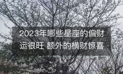 2023年，哪些星座的财富运势非常旺盛，额外参与横财有惊喜？