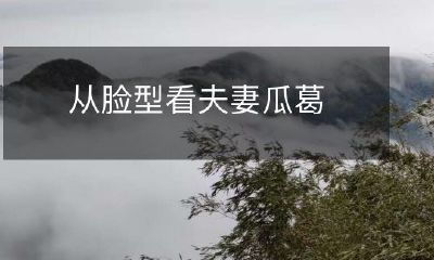 如何从夫妻的脸型看出他们之间的关系？