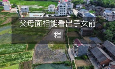 经验丰富的父母可以透过子女的面相预测后代的前程和未来发展趋势