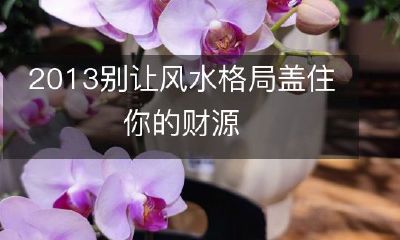 如何避免2013年风水格局对财源的影响并取得成功？