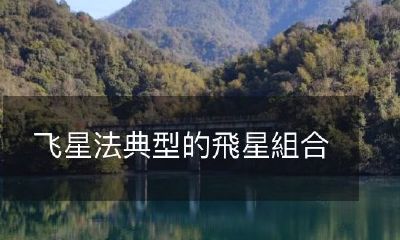 在飛星法中典型的飛星組合及其意義解析