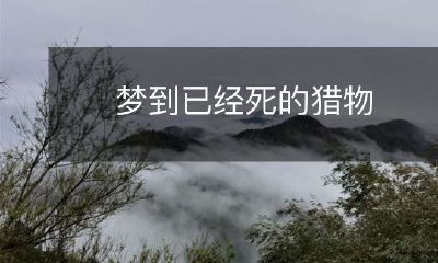 在梦中遭遇已经离世的猎物，让人深感无助与哀伤