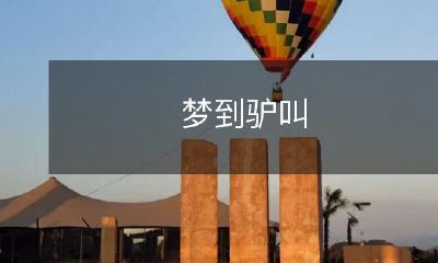 在梦中听到驴叫声，模糊的意识中漂浮着令人不安的隐喻与预兆