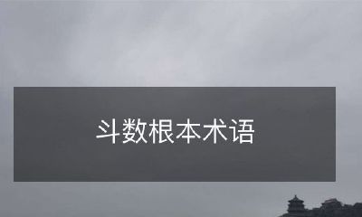 斗数根本术语