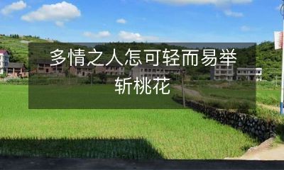 多情之人怎可轻而易举斩桃花