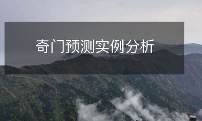 奇门预测实例分析