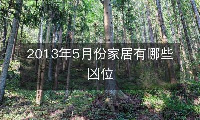 2013年5月份家居有哪些凶位